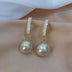 Korean Oversized White Pearl Drop earring - Minihomy