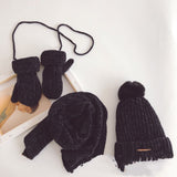 Children's Suit Knitted Hat Scarf Gloves Three-Piece Suit