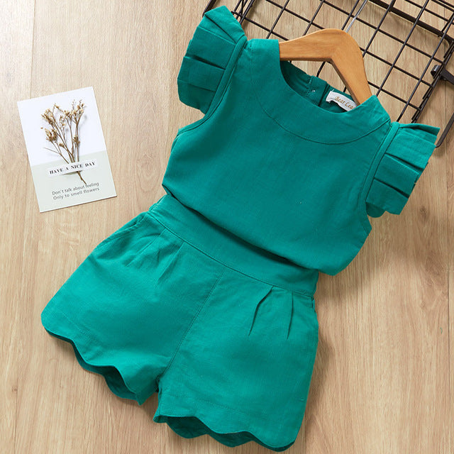 For Baby Girl Kids T-Shirt Shorts Suit - Minihomy