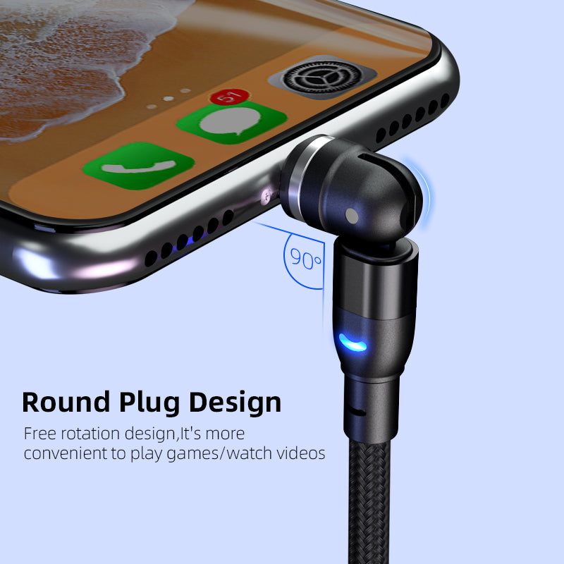 Data Cable 540 Degree Blind Suction Round Magnetic Charging Cable - Minihomy