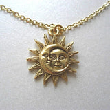 Sun Moon Pendant Necklace Charm For Woman