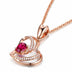 Jin Jiahua Elegant Heart-shaped Ruby Pendant Hollow Love Heart Full of Diamonds Three-dimensional Peach Heart Red Diamond Pendant Clavicle Chain - Minihomy