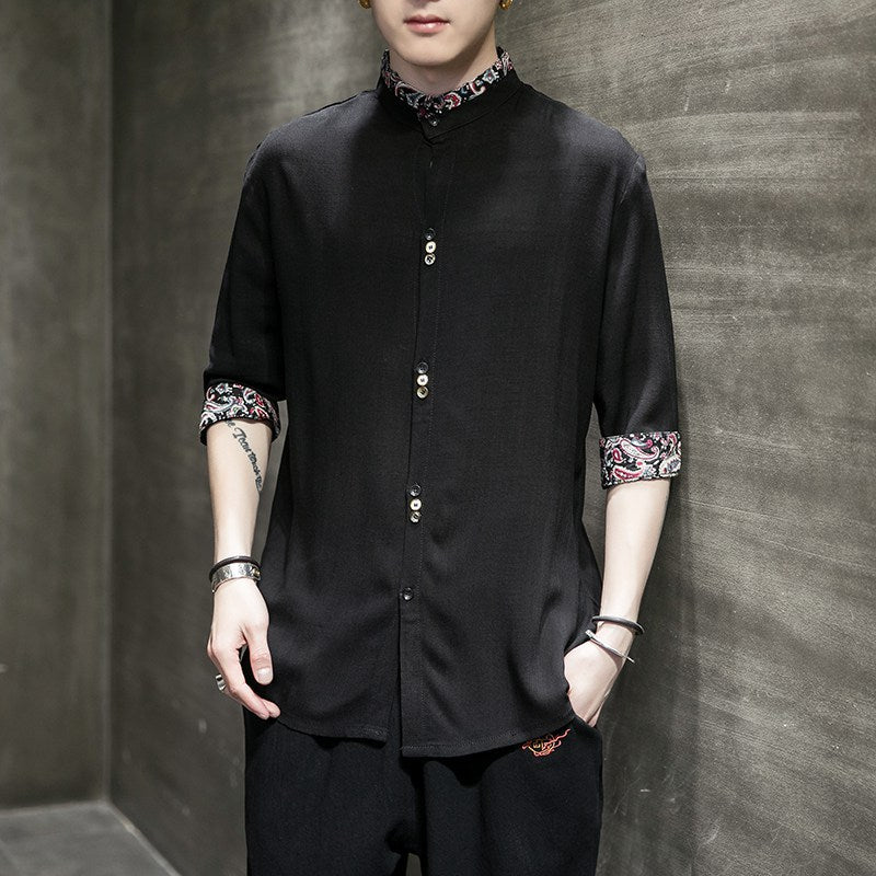 Hanfu linen shirt men - Minihomy