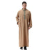 Muslim Arab Middle East Men's Applique Stand Collar Robe - Minihomy