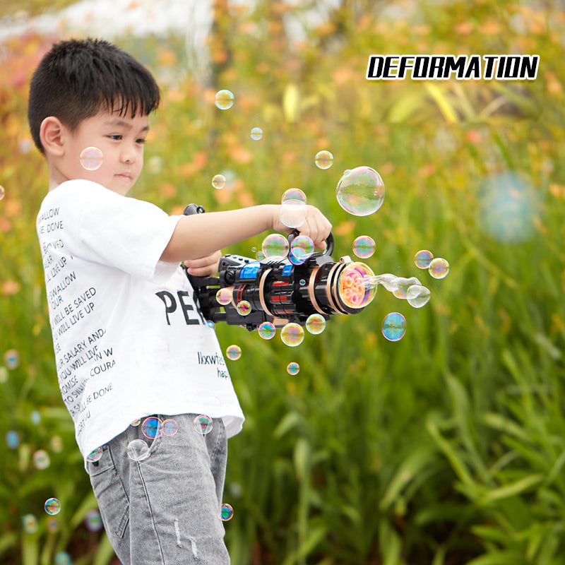 Gatling Bubble Gun Machine Children'S Automatic Electric Bubble Machine Porous Light Music - Minihomy