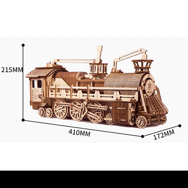 Three-dimensional Puzzle Wooden Steam Train Model