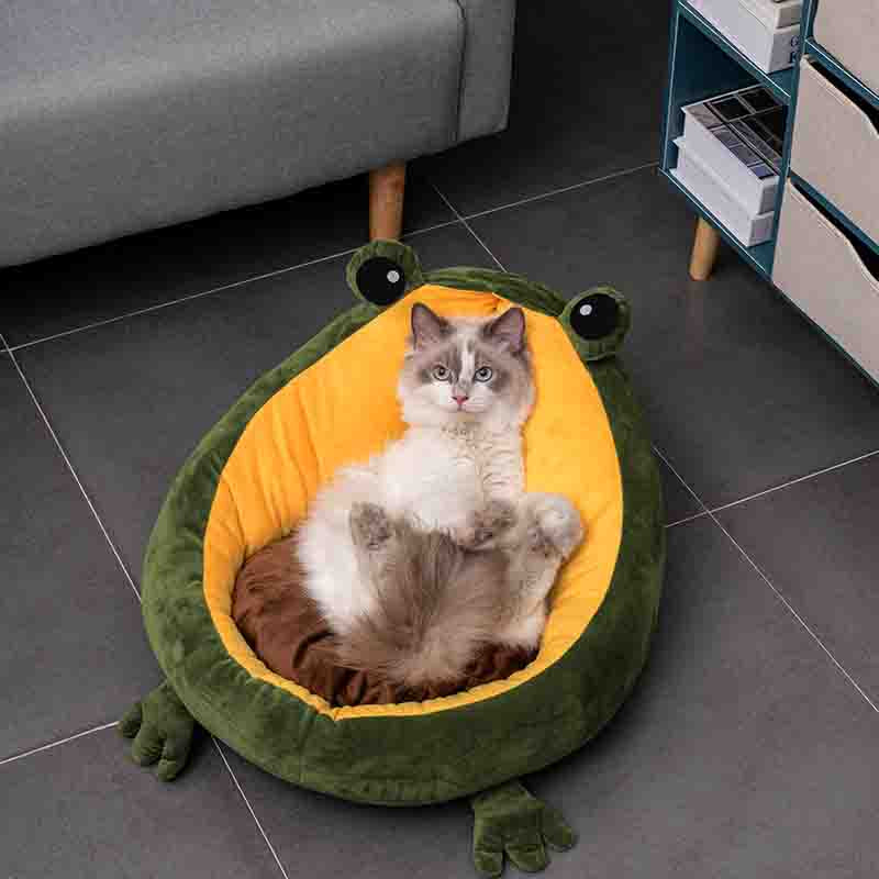 Frog Nest Winter Warm Semi-Enclosed Pet Bed Cat Bed