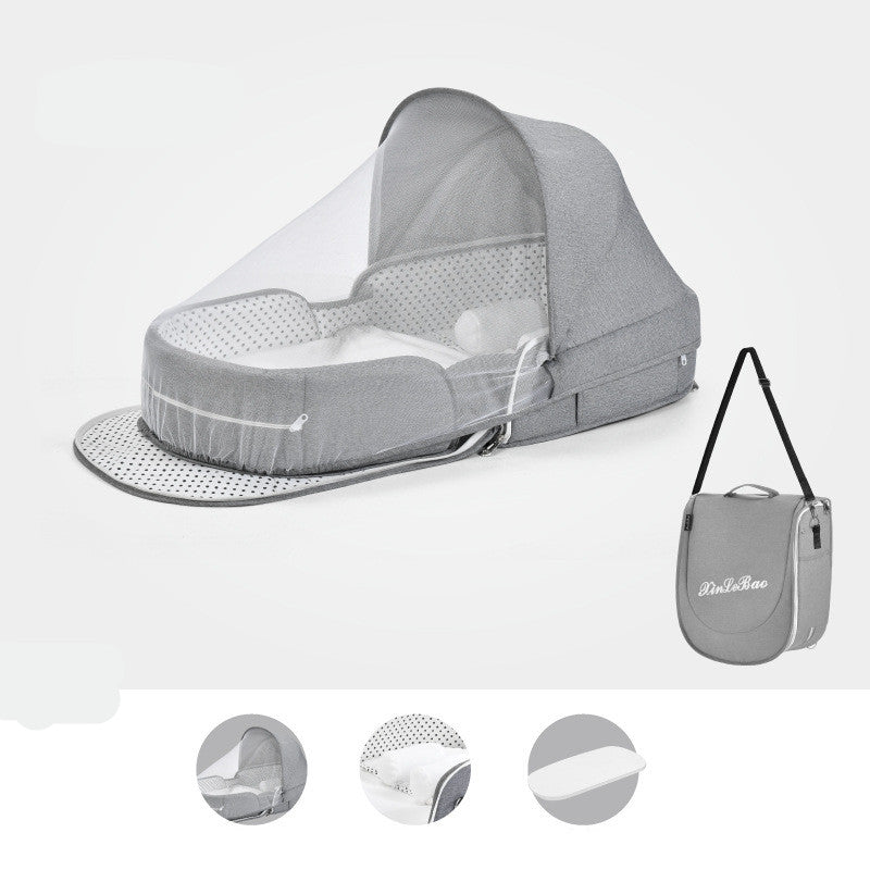 Baby Crib Multifunctional Folding Newborn Nest Toddler Bed Portable Sun Protection Mosquito Net Infant Camping Bed Travel Cot - Minihomy