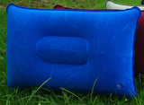 Outdoor Pvc Pillows Travel Camping Thick Flocking Rectangular Inflatable Pillows Nap