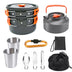 Outdoor Portable Cookware Mess Kit Camping Hiking Picnic - Minihomy