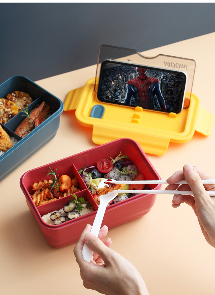 Microwave Japanese-style Portable Plastic Three-compartment Lunch Box Student Lunch Box Wholesale Custom