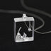 Fashion Brushed Cat Small Ball Pendant With Chain