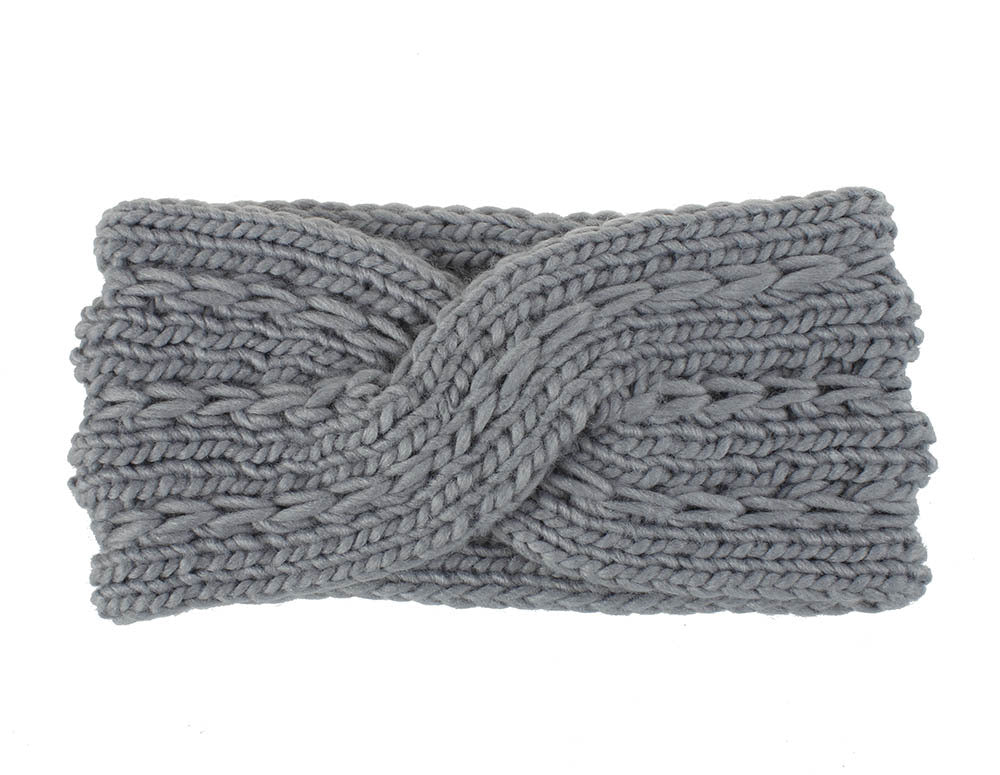 Acrylic Thick Wool Knitted Headband Diagonally Crossed Hair Accessories For Women