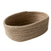 Runjia Home Handmade Linen Woven Rope Coaster Japanese Simple Storage Basket Circular Straw Storage With Handle