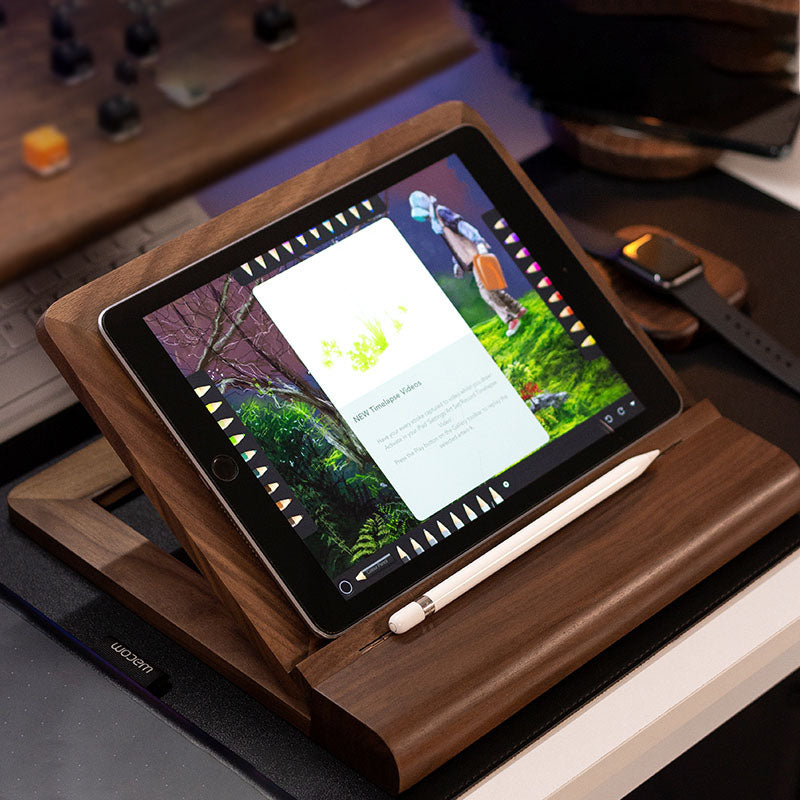 Smart Tablet Solid Wood Stand