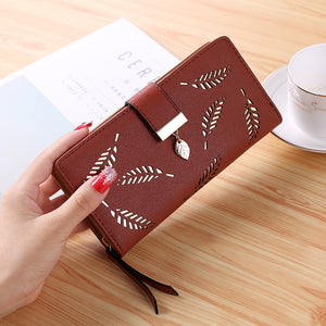 Women's wallet hollow leaf card package