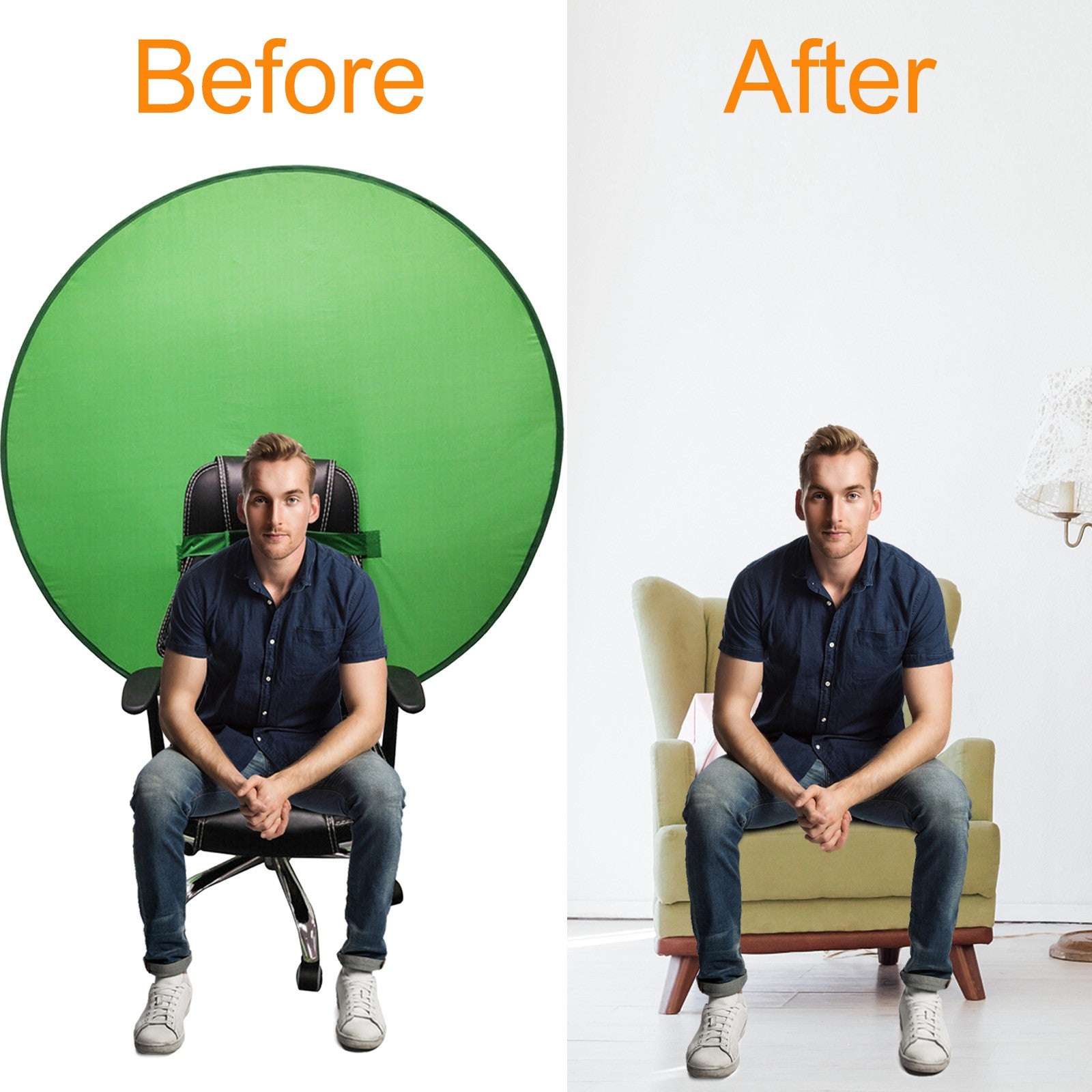 Green Screen Background Live Photography Circular Foldable Reflector