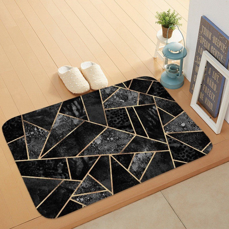 Marble Coral Velvet Door Mat Floor Mat Bathroom Anti-Skid