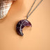 Moon Natural Stone Amethyst Tree Of Life Necklace Handmade Fortune Tree - Minihomy