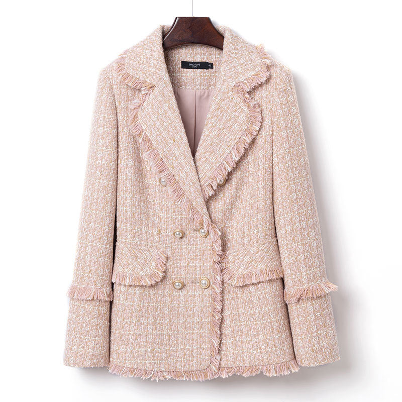 High Quality Wool Blends Tweed Jacket Women - Minihomy