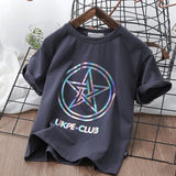 Short Sleeve T-shirt  Net Red Laser Reflective Cub Children's Top