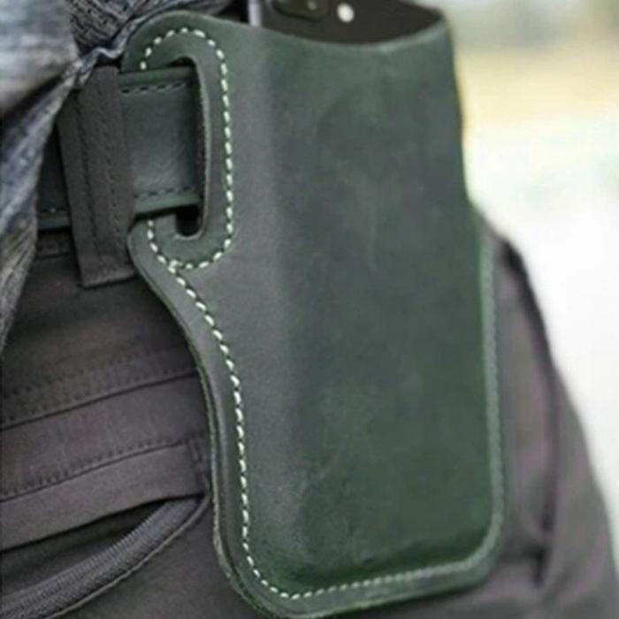 Cellphone Loop Holster Case Belt Waist Bag Props PU Leather Purse Phone Wallet - Minihomy