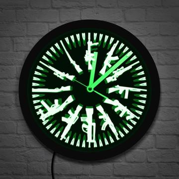 LED Luminous Gun And Bullet Pattern Shape Home Decoration Clock - Minihomy