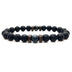 Beaded 8mm Black Volcanic Stone Buddha Bead Bracelet - Minihomy