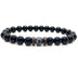 Beaded 8mm Black Volcanic Stone Buddha Bead Bracelet - Minihomy