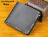 Handmade Vintage Crazy horse Genuine Leather Men Wallet