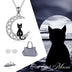 Celtic Moon Cat Necklace for Girls Sterling Silver Irish Jewelry - Minihomy