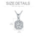 925 Sterling Silver Cushion Cubic Zirconia Halo Princess Square Cut CZ 5A Solitaire Necklace - Minihomy