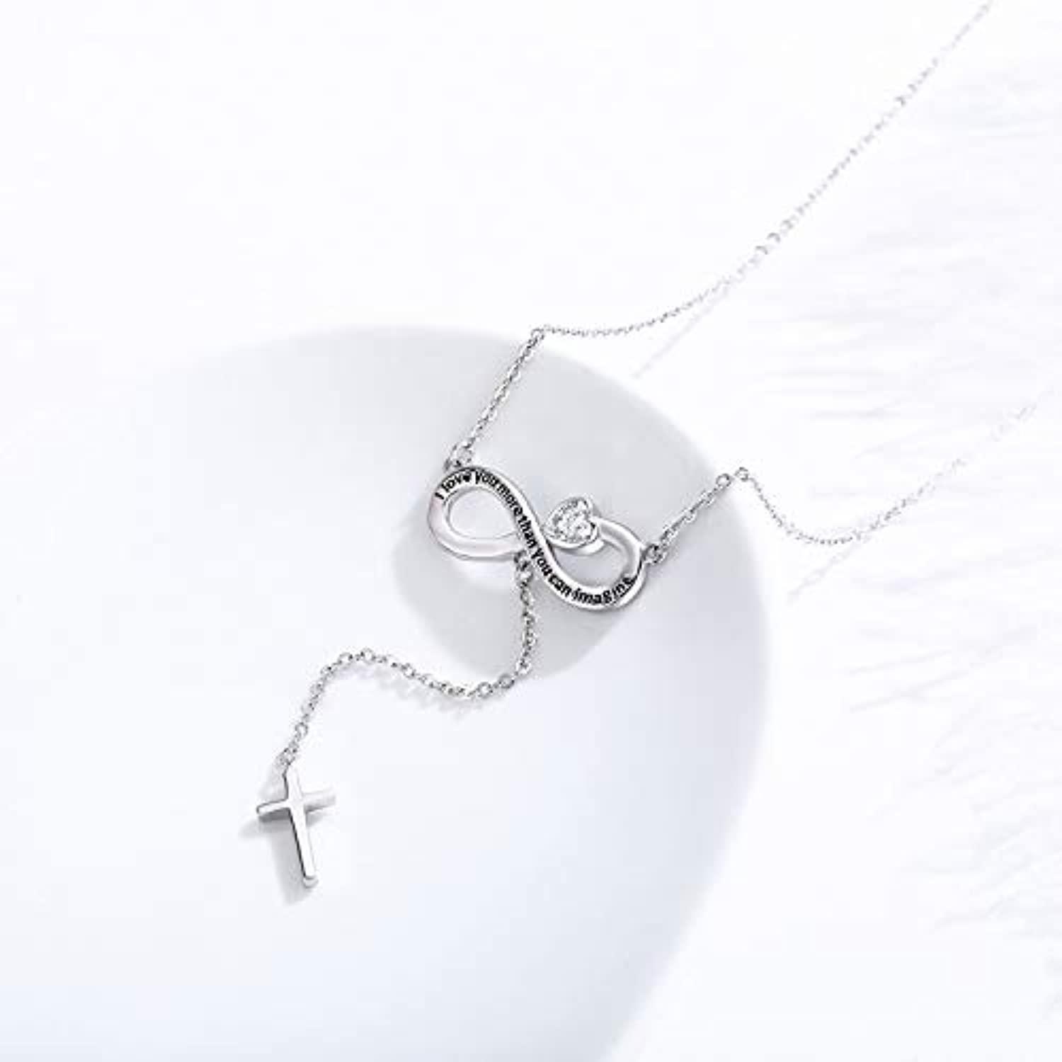 Infinity Cross Sterling Silver Lucky Y Necklace Jewelry - Minihomy