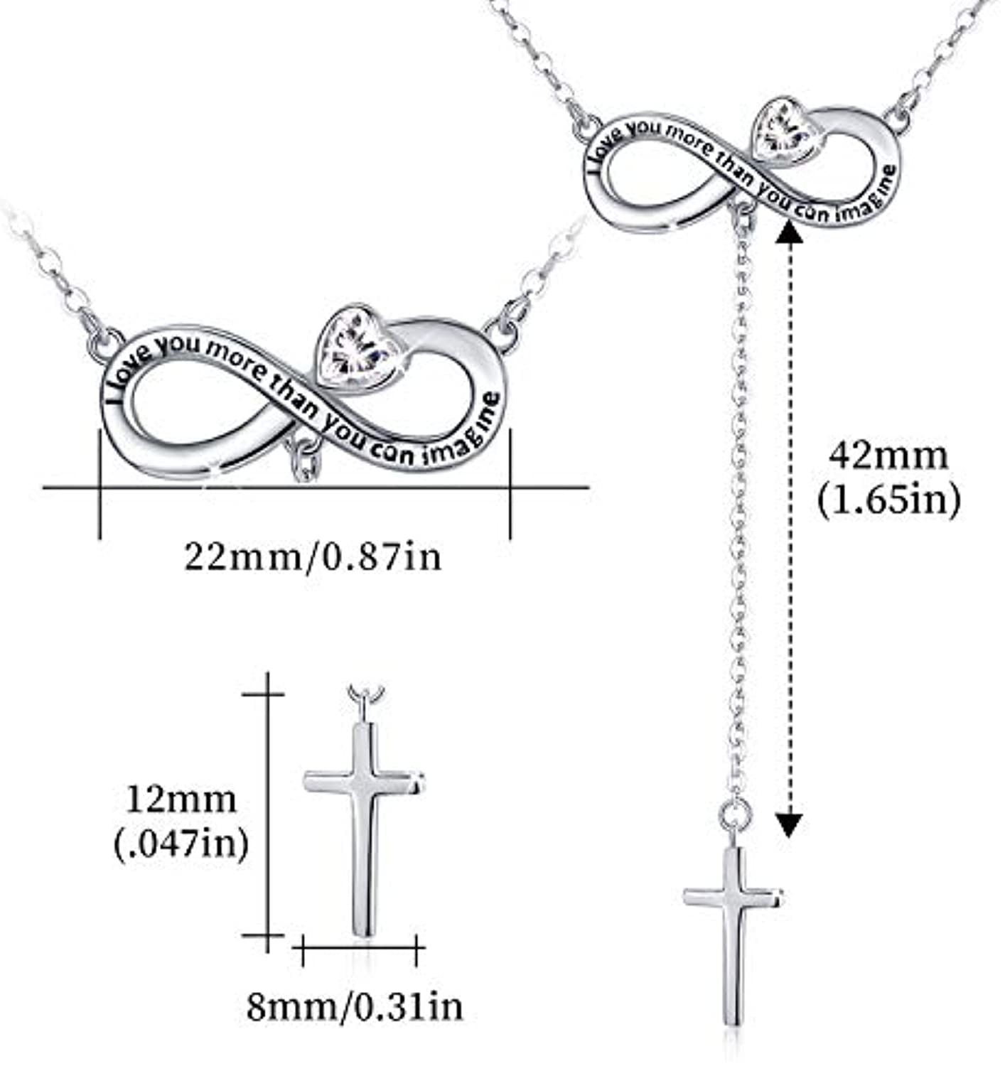 Infinity Cross Sterling Silver Lucky Y Necklace Jewelry - Minihomy