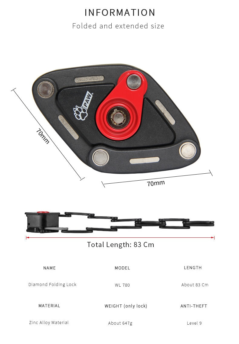 0902 bicycle lock anti-theft lock - Minihomy