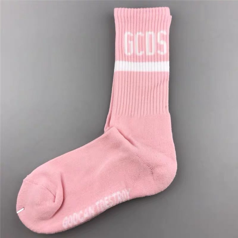 Pure cotton high-top letter socks