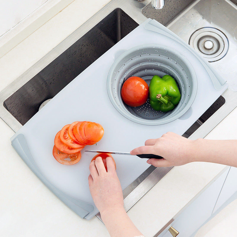 Innovative Multi-Functional 3 in 1 Chopping Board Detachable Folding Drain Basket Sink Cutting Board - Minihomy