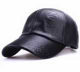 Autumn Winter Hats Outdoor  Leather Baseball Caps