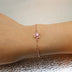 Pink diamond footprint bracelet temperament sweet hand jewelry - Minihomy