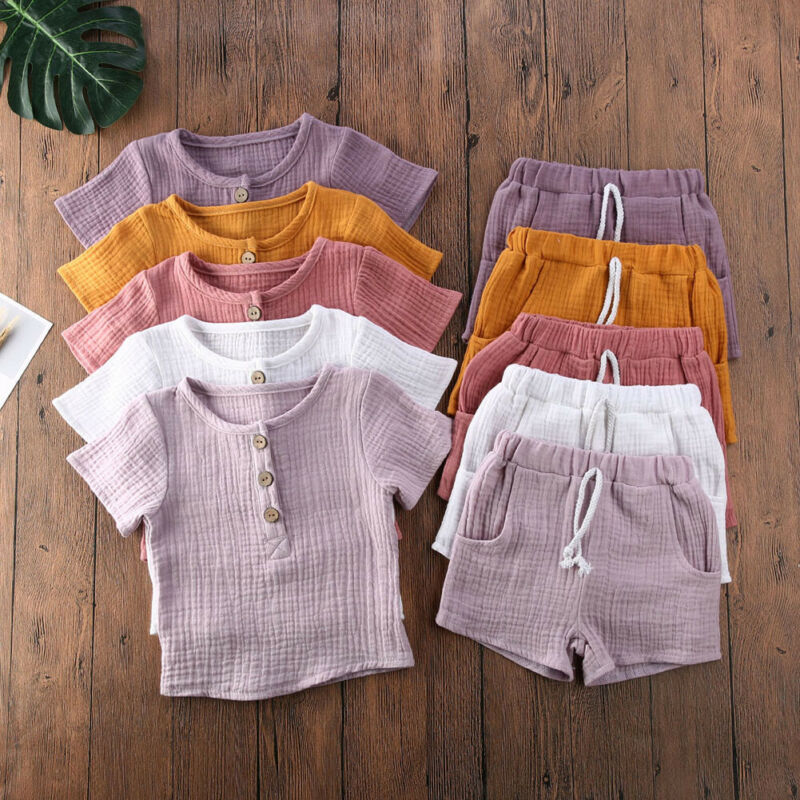 Toddler Kids Baby Boys Summer Casual Clothes Sets - Solid