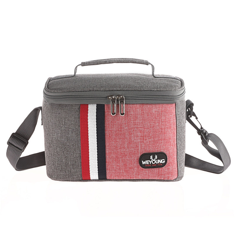 Striped lunch bag