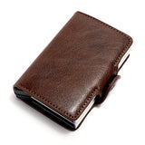 Wallet PU Crazy Horse Leather Men Mini Money Clip Credit Card ID Holder