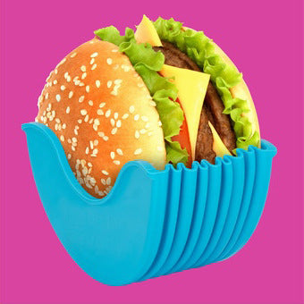 Silicone Burger Holders Reusable Sandwiches Holder Box Beef Press Patty Mold Hamburger Bun Shell Kitchen Tool BPA-Free Dishwash