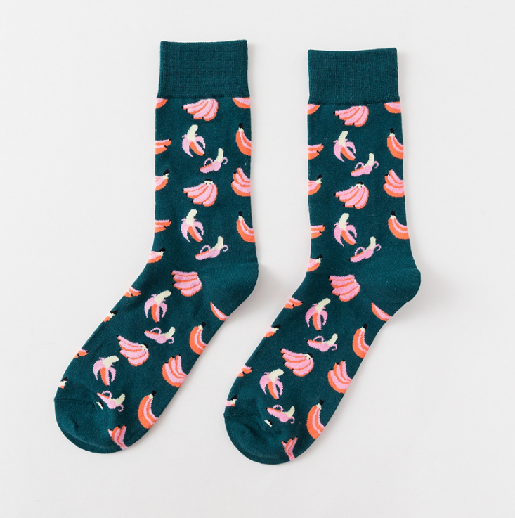 Happy tube socks fruit banana men's and women's socks