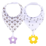 Baby Teether Triangle Baby Bandana Drool Bibs and Teeth Toys - Minihomy