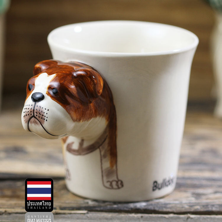 Animal mug Hand painted animal mug english bulldog ceramic mug - Minihomy