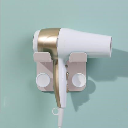 Bathroom hair dryer rack free punch hook bracket - Minihomy