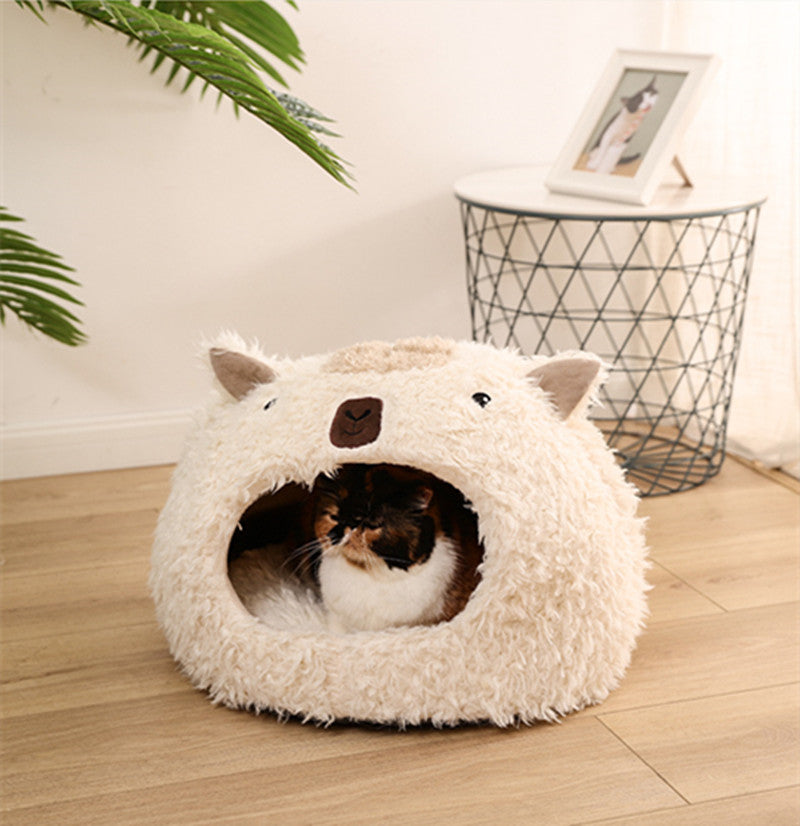 Alpaca Pet Bed Warm Plush Cat Dog Bed