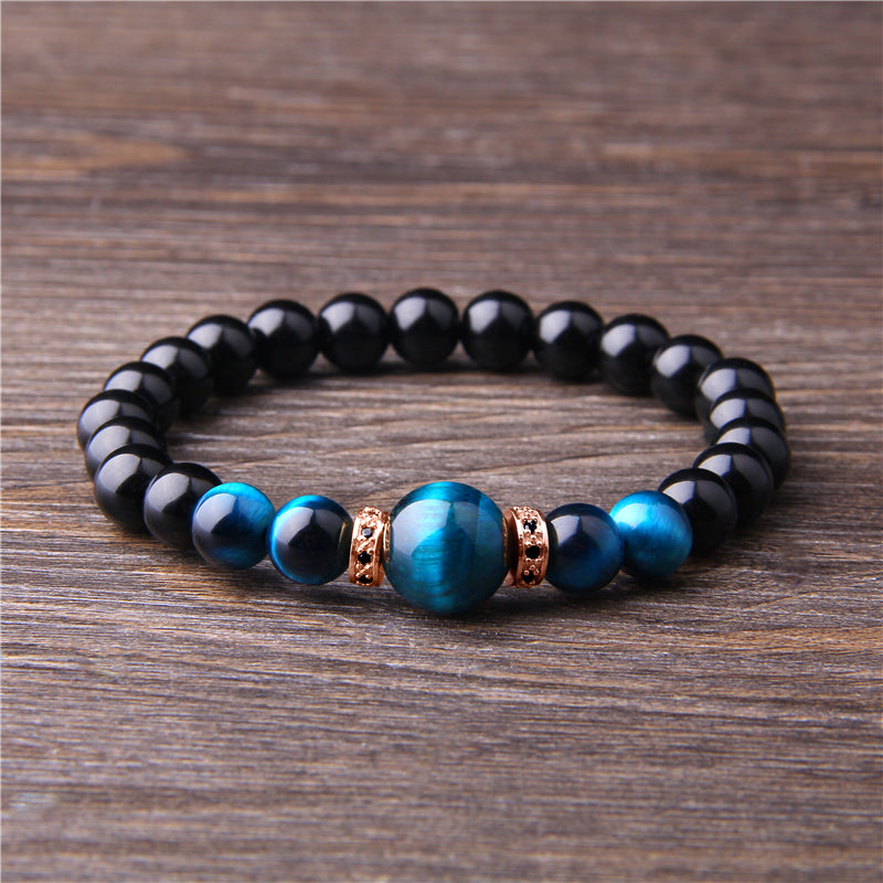 Natural Stone Bracelets Tiger Eye Beads Bracelet for Men - Minihomy