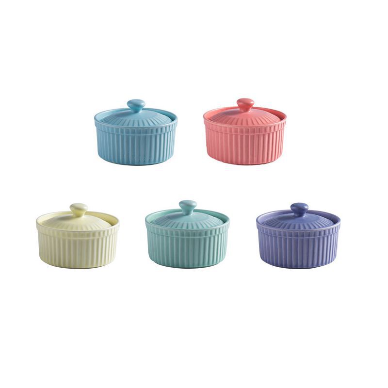 Nordic style ceramic baking bowl with lid - Minihomy